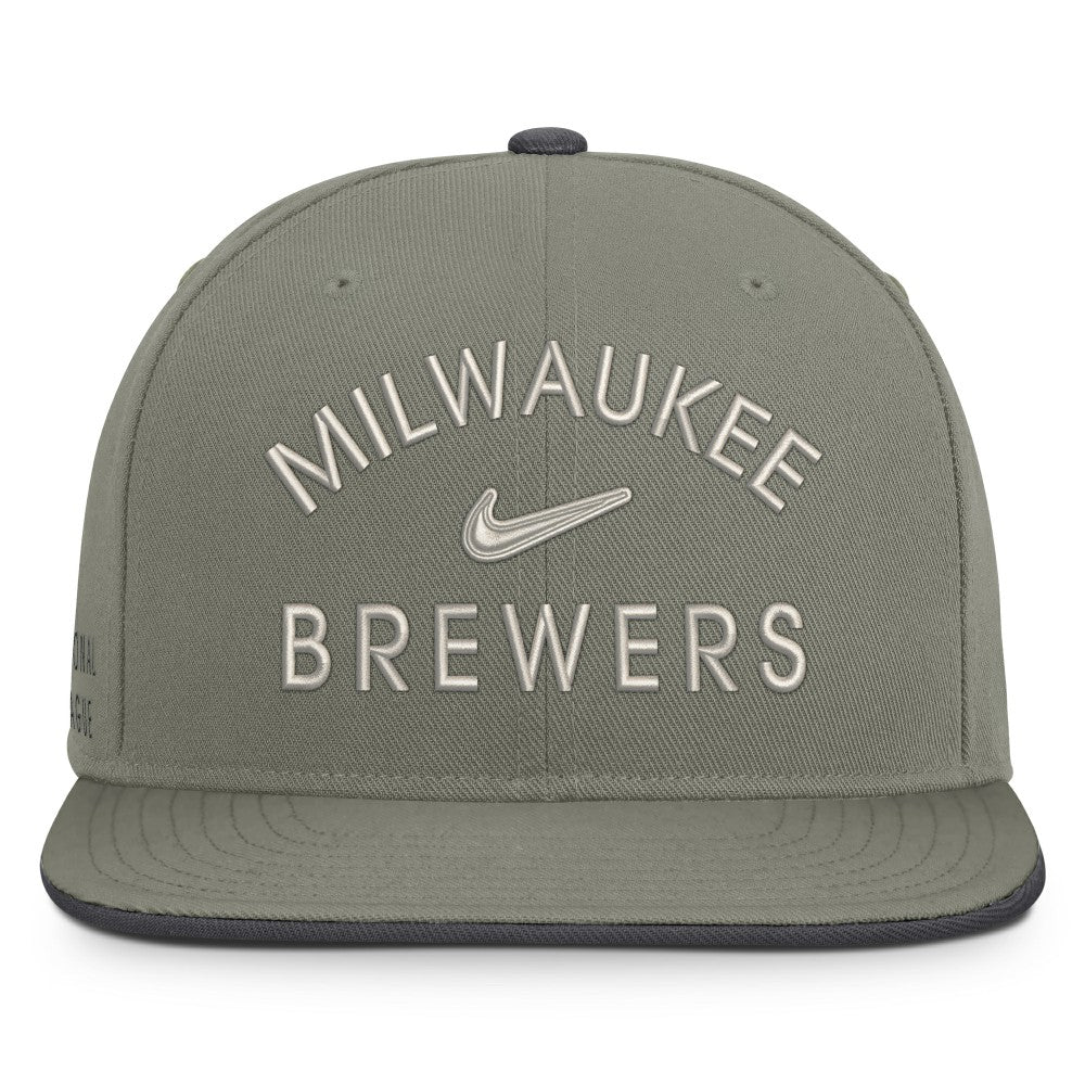 Milwaukee Brewers Pro Dri-FIT Snapback Hat - Olive | Nike