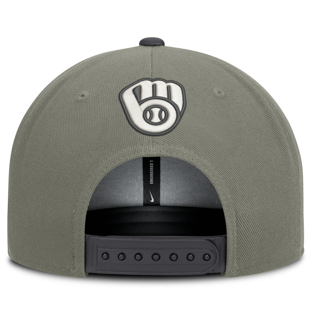 Milwaukee Brewers Pro Dri-FIT Snapback Hat - Olive | Nike