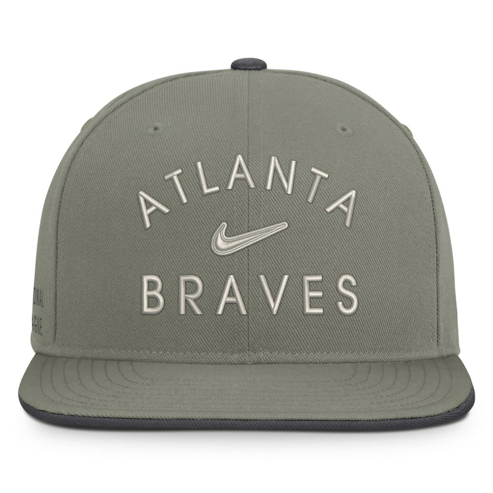 Atlanta Braves Pro Dri-FIT Snapback Hat - Olive | Nike