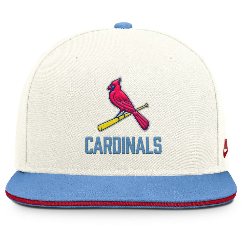 St. Louis Cardinals Cooperstown Pro Dri-FIT Snapback Hat - Cream/Light Blue | Nike