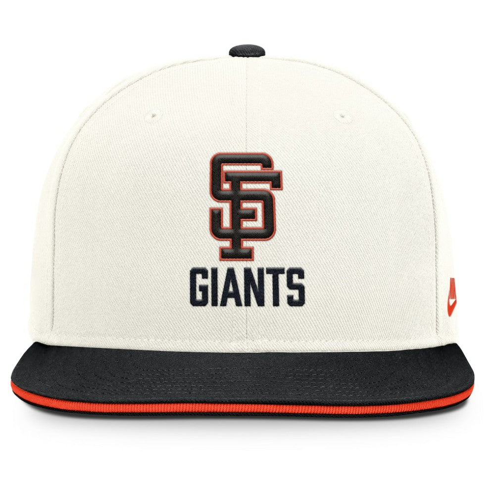 San Francisco Giants Cooperstown Pro Dri-FIT Snapback Hat - Cream/Black | Nike
