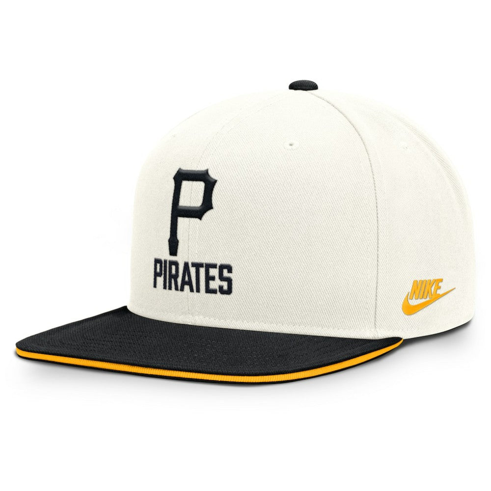 Pittsburgh Pirates Cooperstown Pro Dri-FIT Snapback Hat - Cream/Black | Nike