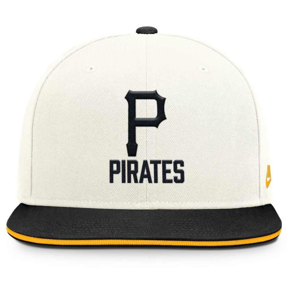 Pittsburgh Pirates Cooperstown Pro Dri-FIT Snapback Hat - Cream/Black | Nike