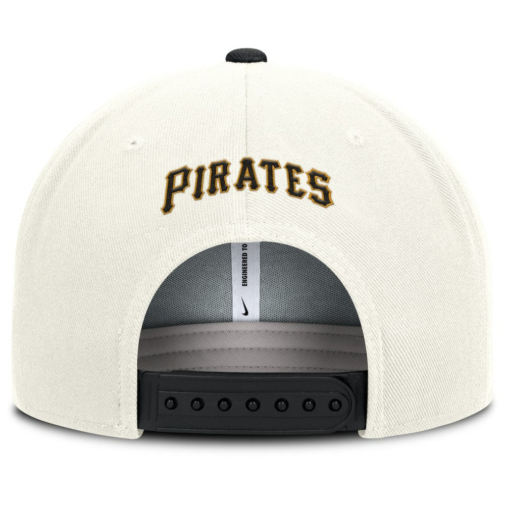 Pittsburgh Pirates Cooperstown Pro Dri-FIT Snapback Hat - Cream/Black | Nike