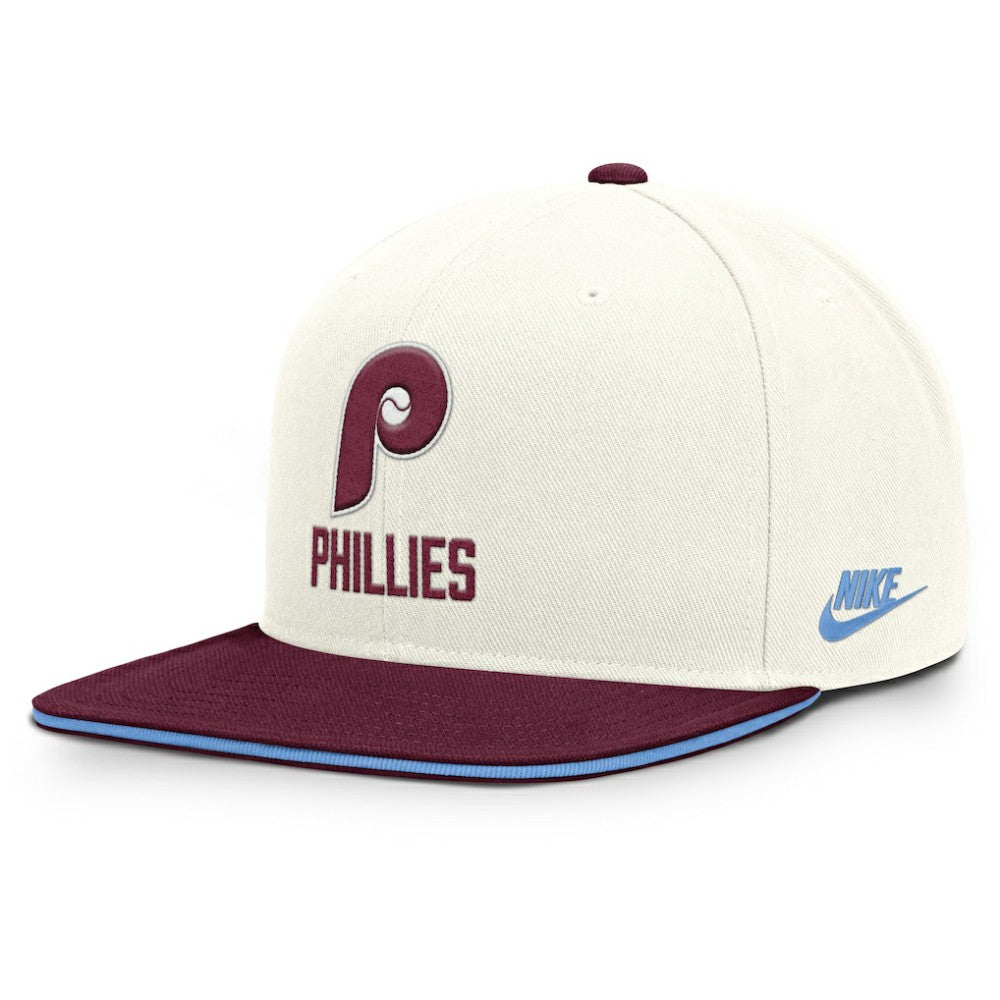 Philadelphia Phillies Cooperstown Pro Dri-FIT Snapback Hat - Cream/Burgundy | Nike