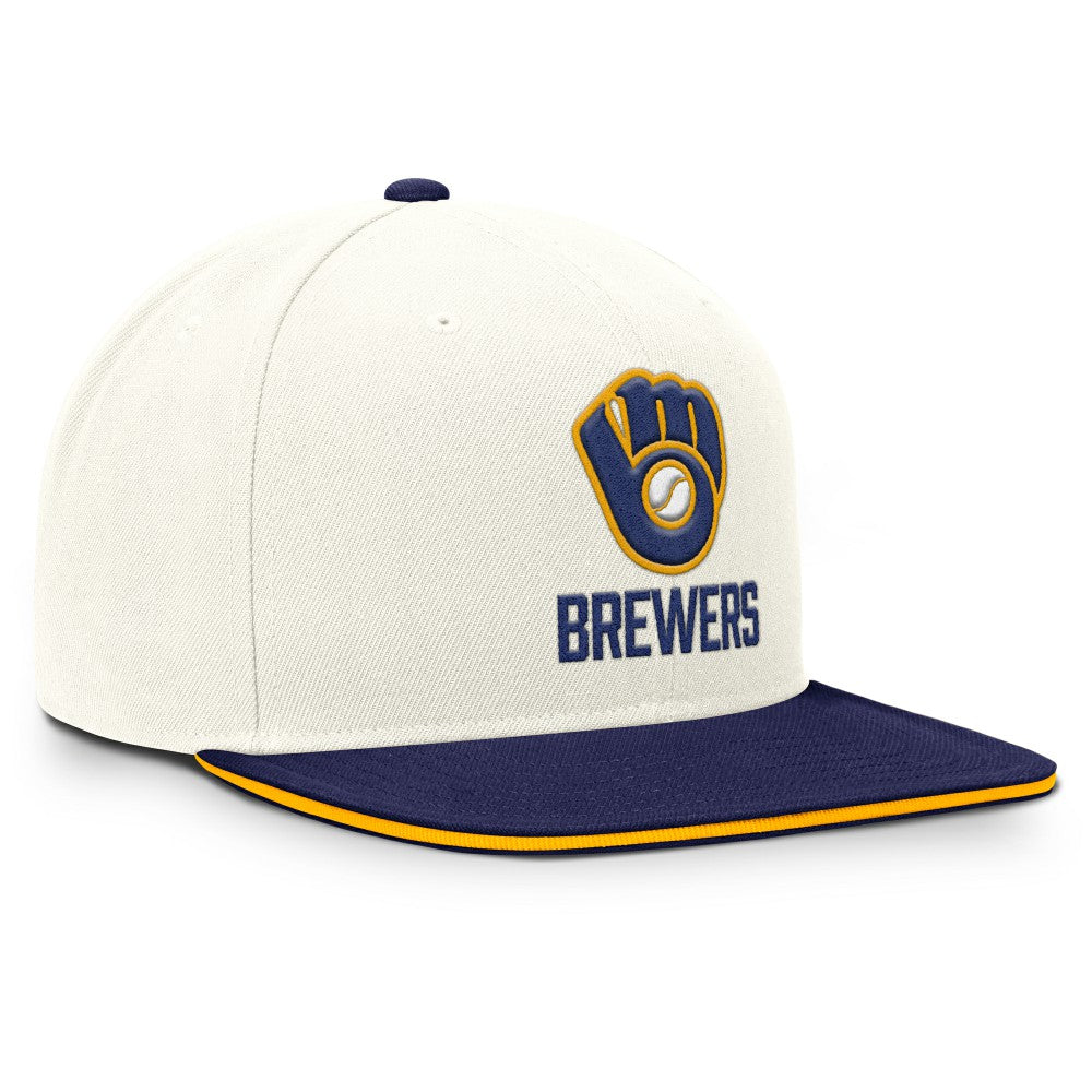 Milwaukee Brewers Cooperstown Pro Dri-FIT Snapback Hat - Cream/Royal | Nike