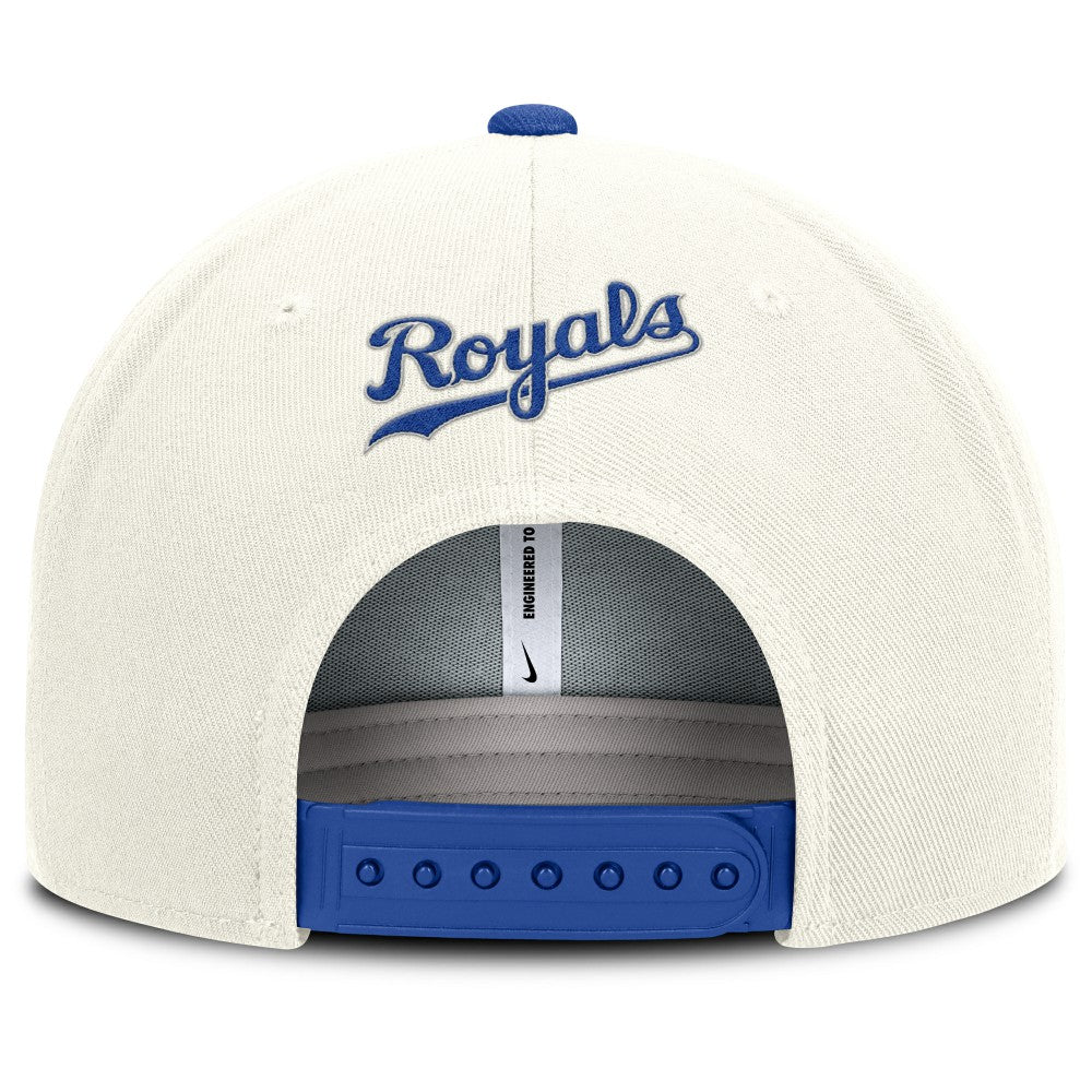Kansas City Royals Cooperstown Pro Dri-FIT Snapback Hat - Cream/Royal | Nike