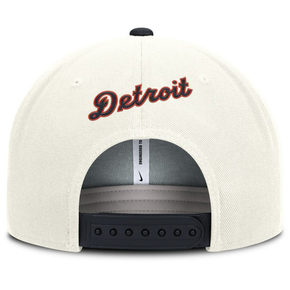 Detroit Tigers Cooperstown Pro Dri-FIT Snapback Hat - Cream/Navy | Nike