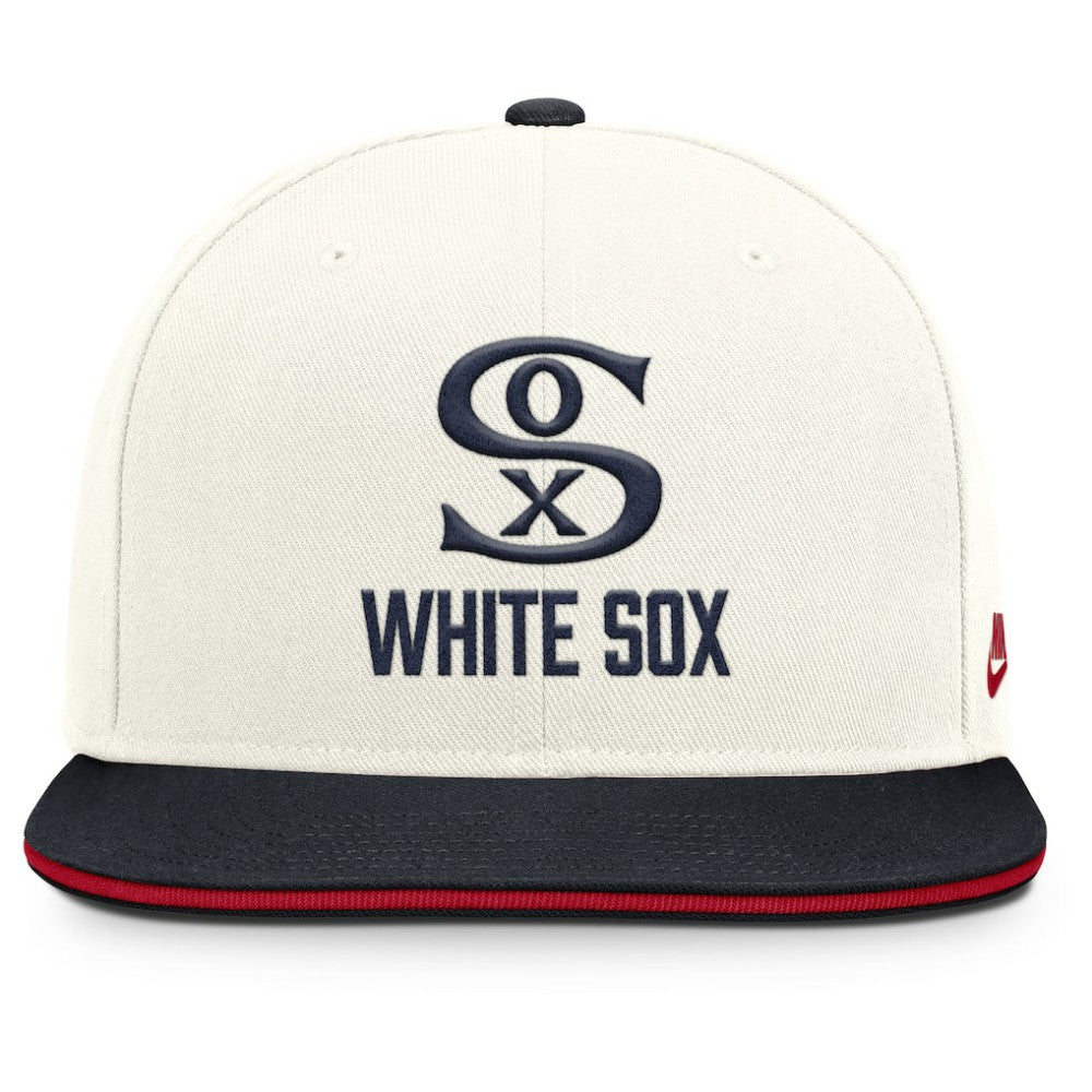 Chicago White Sox Cooperstown Pro Dri-FIT Snapback Hat - Cream/Navy | Nike