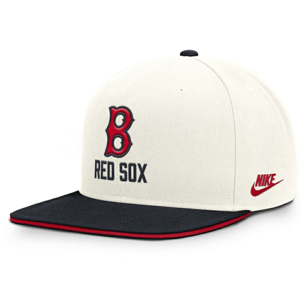 Boston Red Sox Cooperstown Pro Dri-FIT Snapback Hat - Cream/Navy | Nike