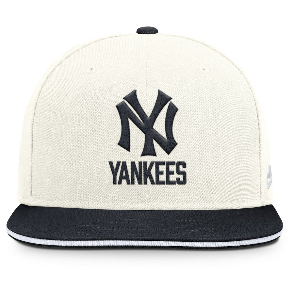 New York Yankees Cooperstown Pro Dri-FIT Snapback Hat - Cream/Navy | Nike