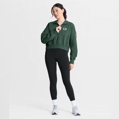 Green Bay Packers Women's Phoenix Fleece Quarter-Zip Sweatshirt - Green | Nike discount