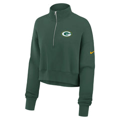 Green Bay Packers Women's Phoenix Fleece Quarter-Zip Sweatshirt - Green | Nike discount