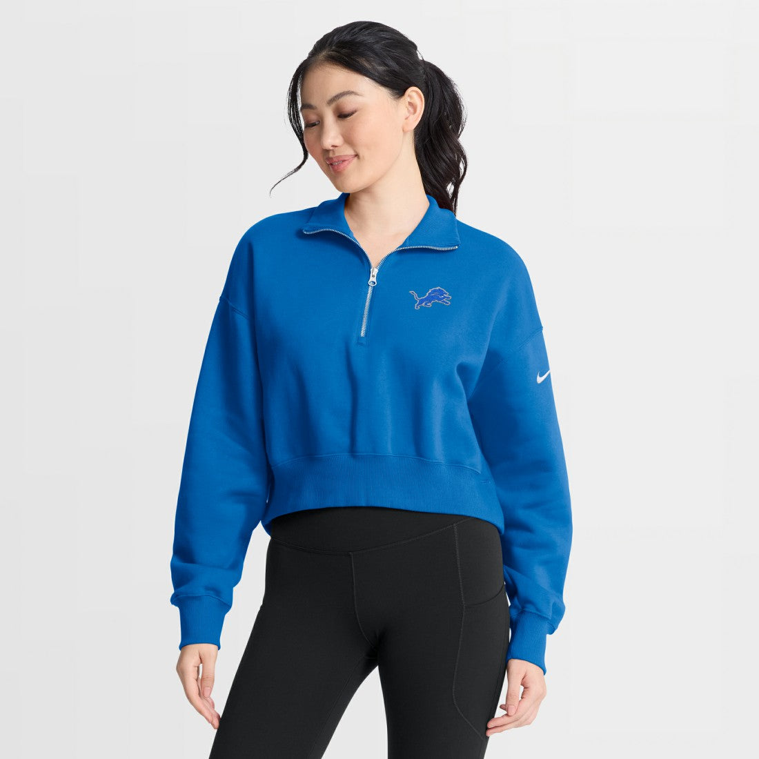 Detroit Lions Women's Phoenix Fleece Quarter-Zip Sweatshirt - Blue | Nike cheap