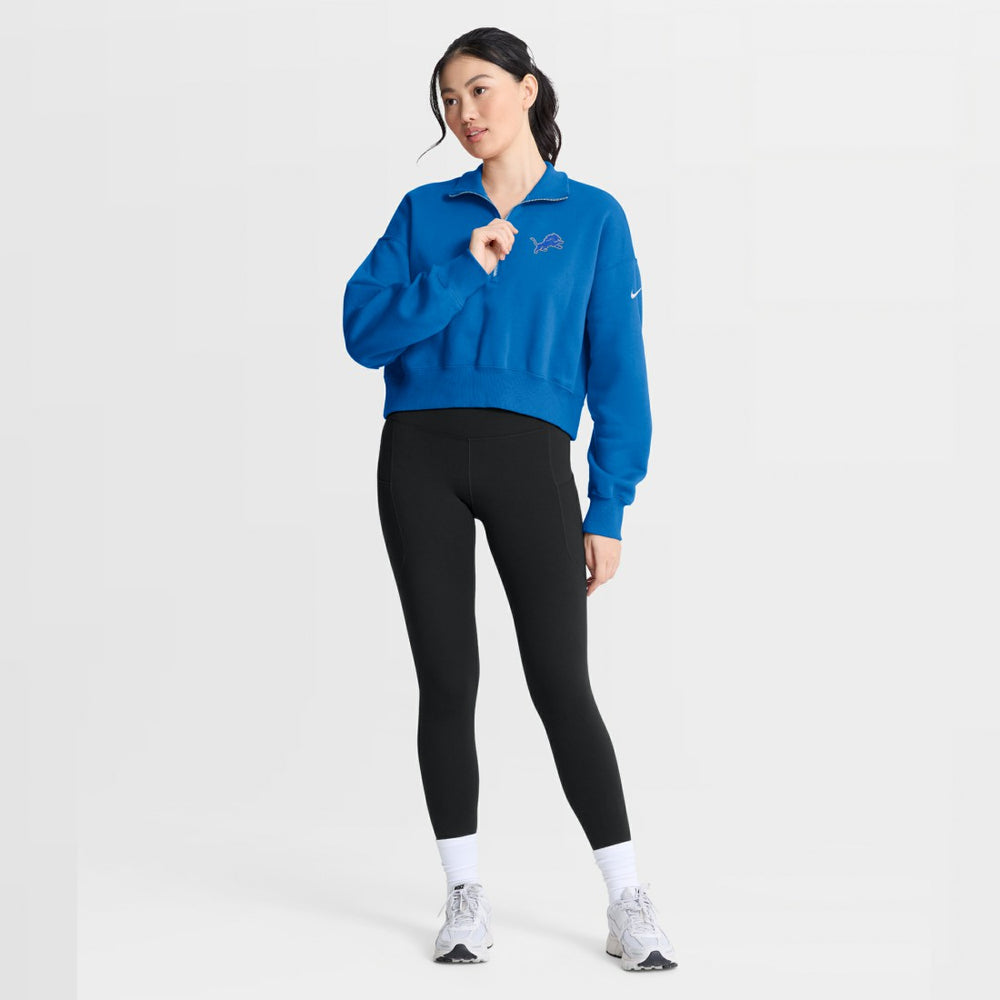 Detroit Lions Women's Phoenix Fleece Quarter-Zip Sweatshirt - Blue | Nike cheap