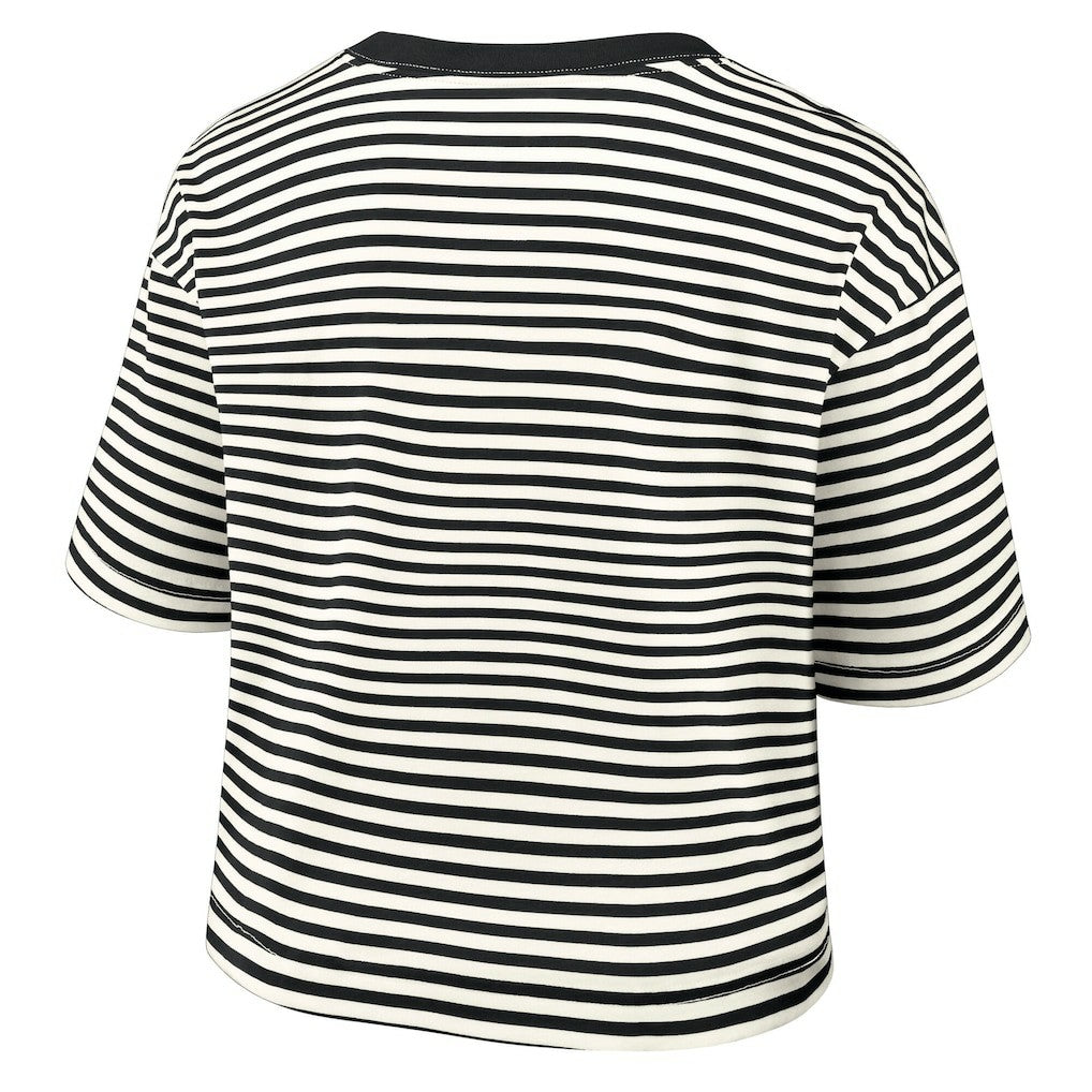 Pittsburgh Steelers Women's Striped Cropped T-Shirt - Black/Cream | Nike online