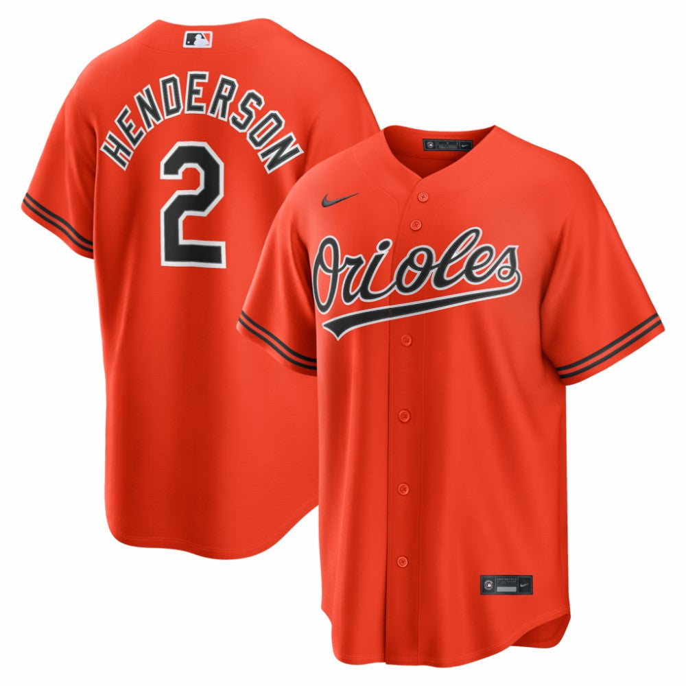 Gunnar Henderson Baltimore Orioles Alternate 2 Replica Jersey - Orange | Nike