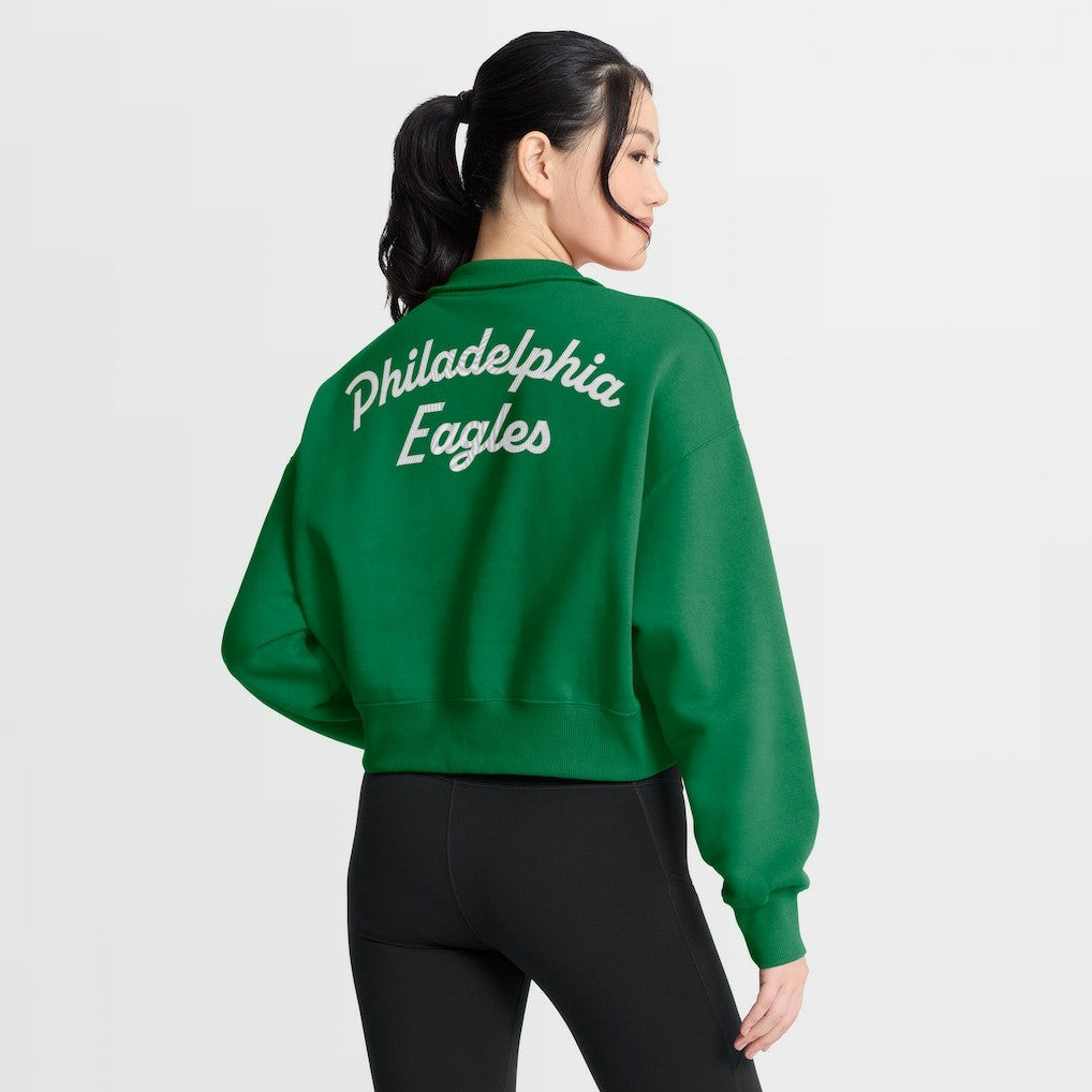 Philadelphia Eagles Women's Phoenix Fleece Quarter-Zip Sweatshirt - Kelly Green | Nike for sale