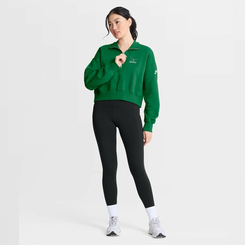 Philadelphia Eagles Women's Phoenix Fleece Quarter-Zip Sweatshirt - Kelly Green | Nike for sale