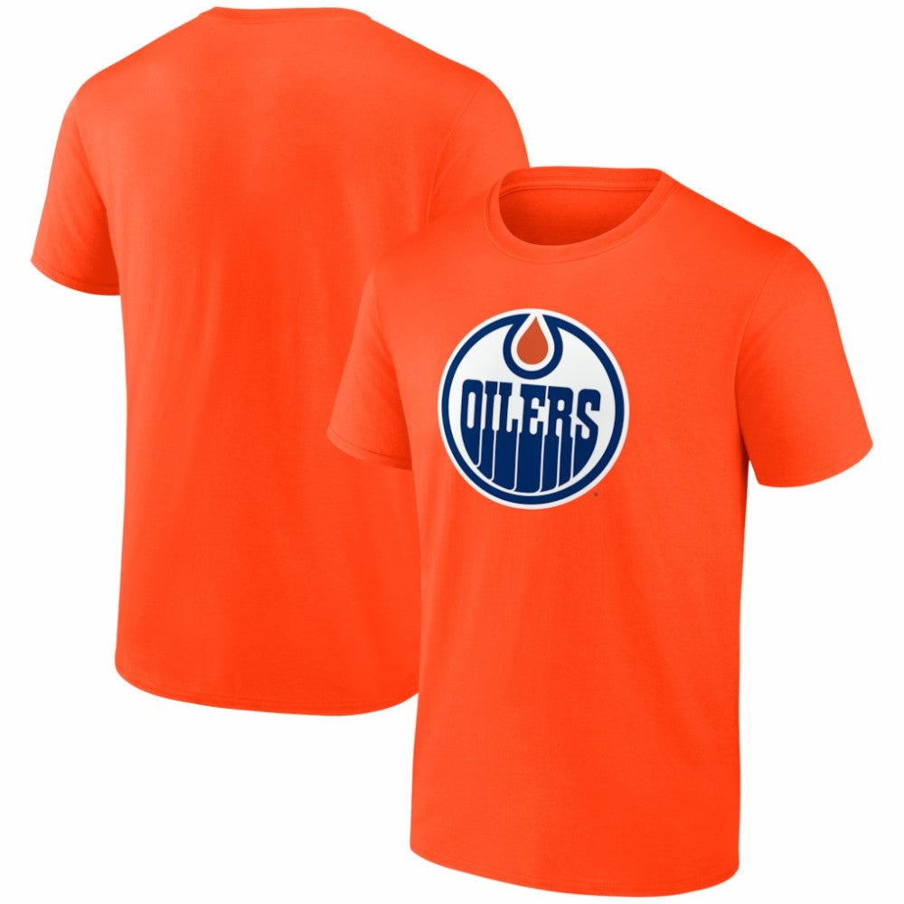 Edmonton Oilers Logo Athletic Essential T-Shirt Orange