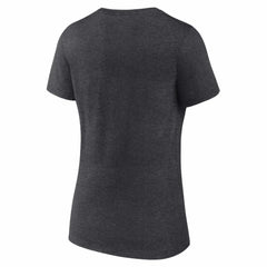 Minnesota Wild Logo Athletic Women's Arch Victory V-Neck T-Shirt Heather Charcoal