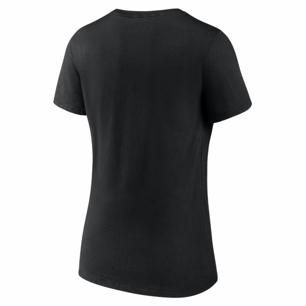 Boston Bruins Logo Athletic Women's Arch Victory V-Neck T-Shirt Black