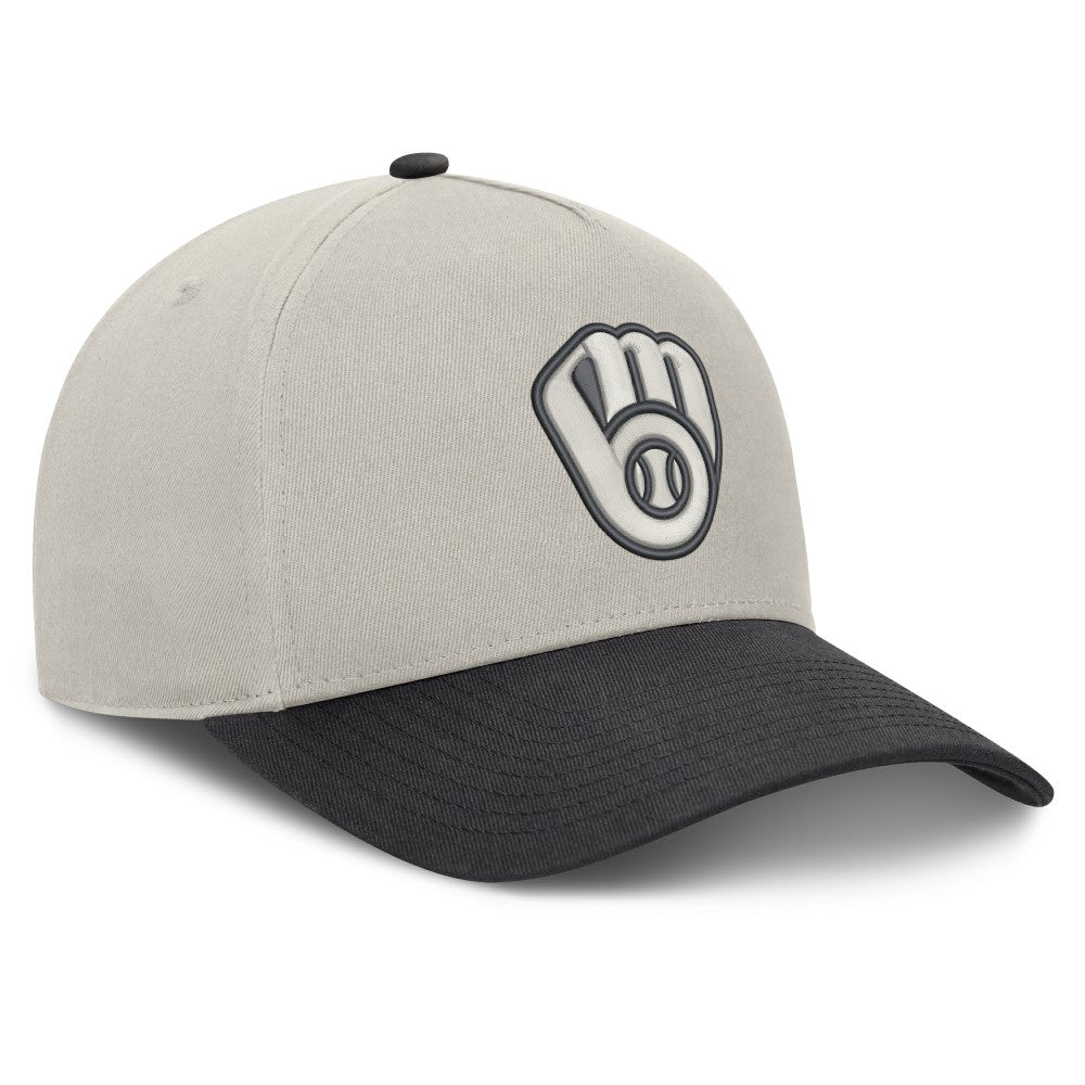 Milwaukee Brewers Wonder A-Frame Adjustable Hat - Stone/Graphite
