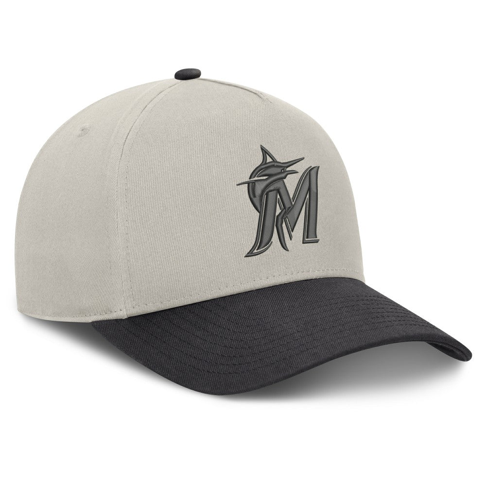 Miami Marlins Wonder A-Frame Adjustable Hat - Stone/Graphite