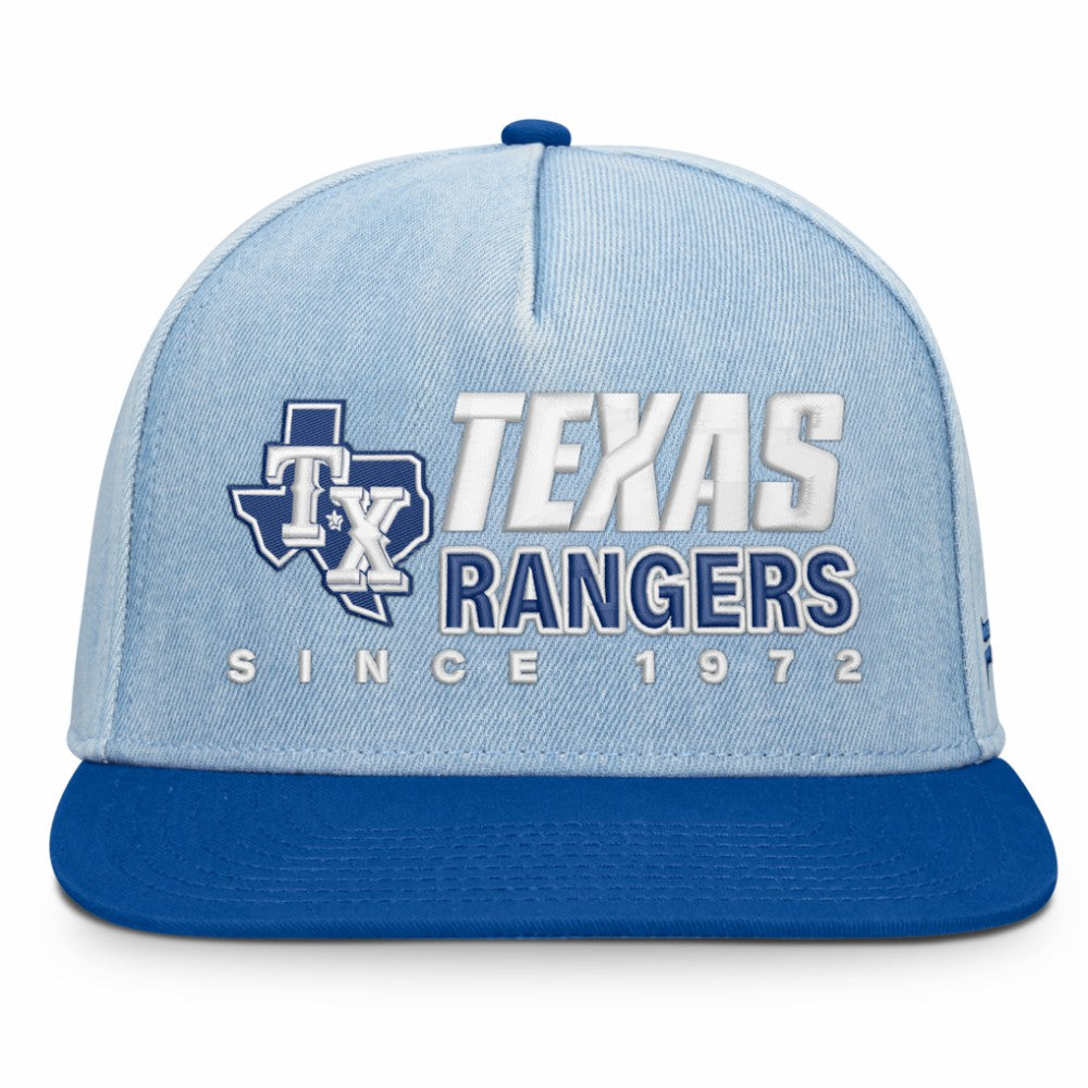 Texas Rangers Twinbill Snapback Hat - Denim