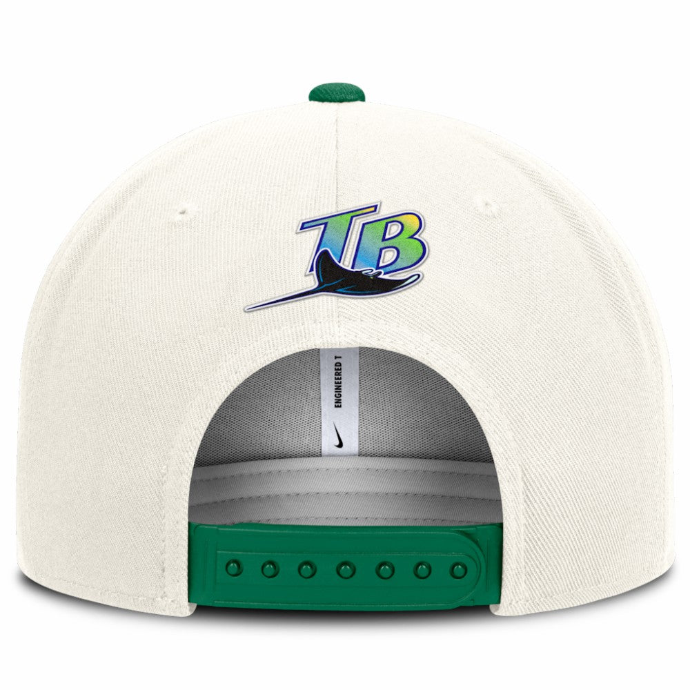 Tampa Bay Rays Cooperstown Pro Dri-FIT Snapback Hat - Cream/Green | Nike