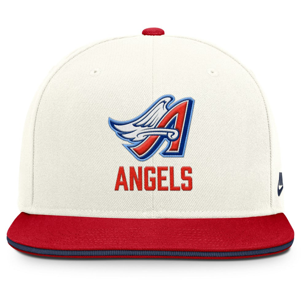 Los Angeles Angels Cooperstown Pro Dri-FIT Snapback Hat - Cream/Red | Nike