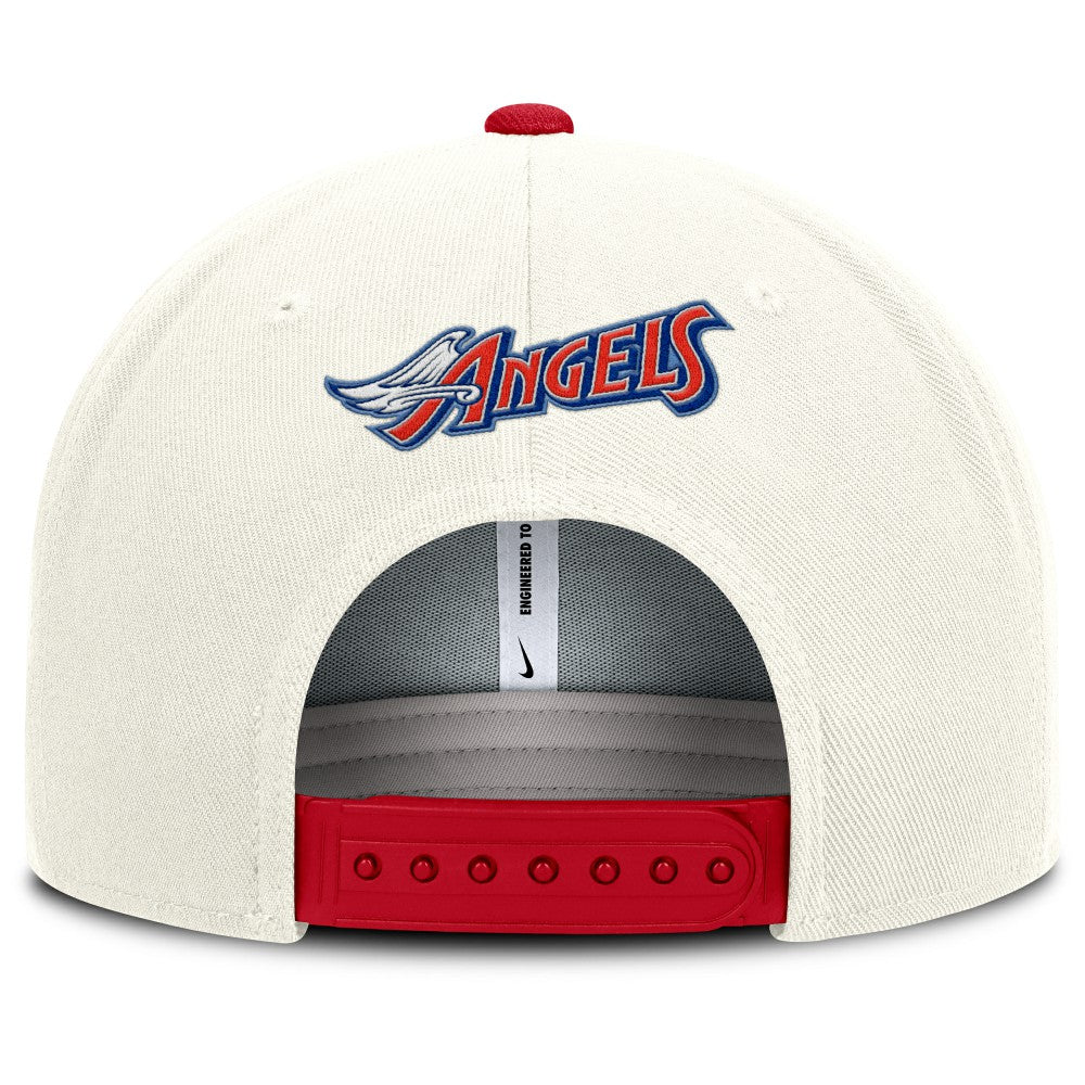 Los Angeles Angels Cooperstown Pro Dri-FIT Snapback Hat - Cream/Red | Nike