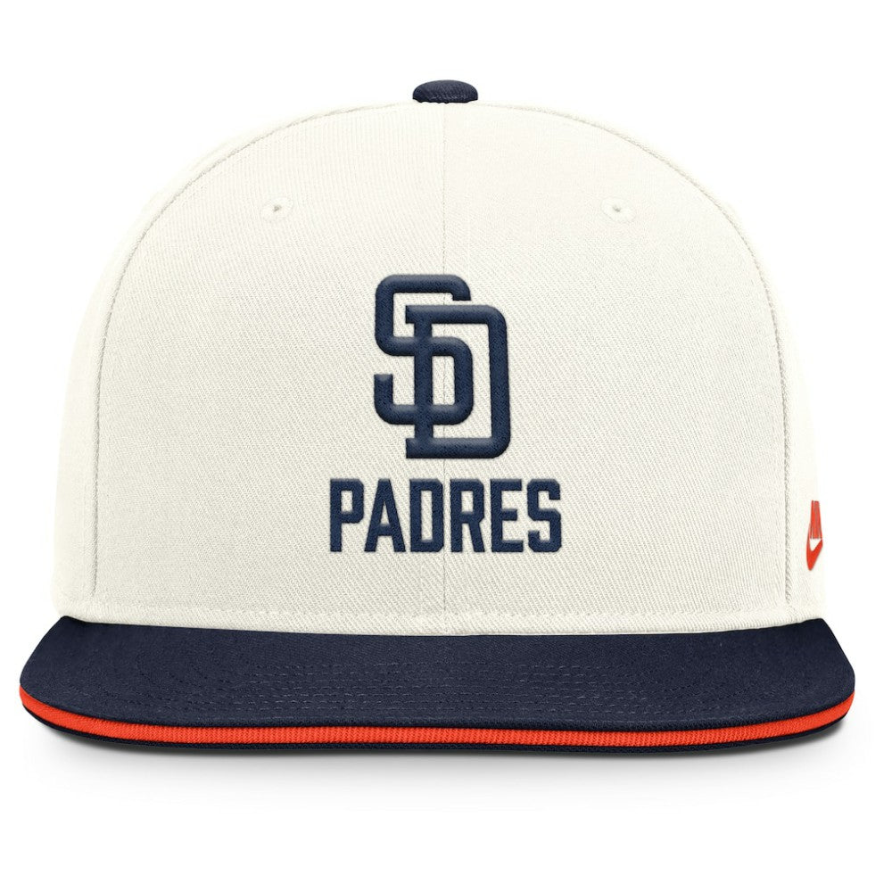 San Diego Padres Cooperstown Pro Dri-FIT Snapback Hat - Cream/Navy | Nike