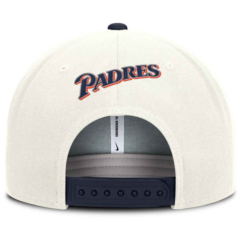 San Diego Padres Cooperstown Pro Dri-FIT Snapback Hat - Cream/Navy | Nike