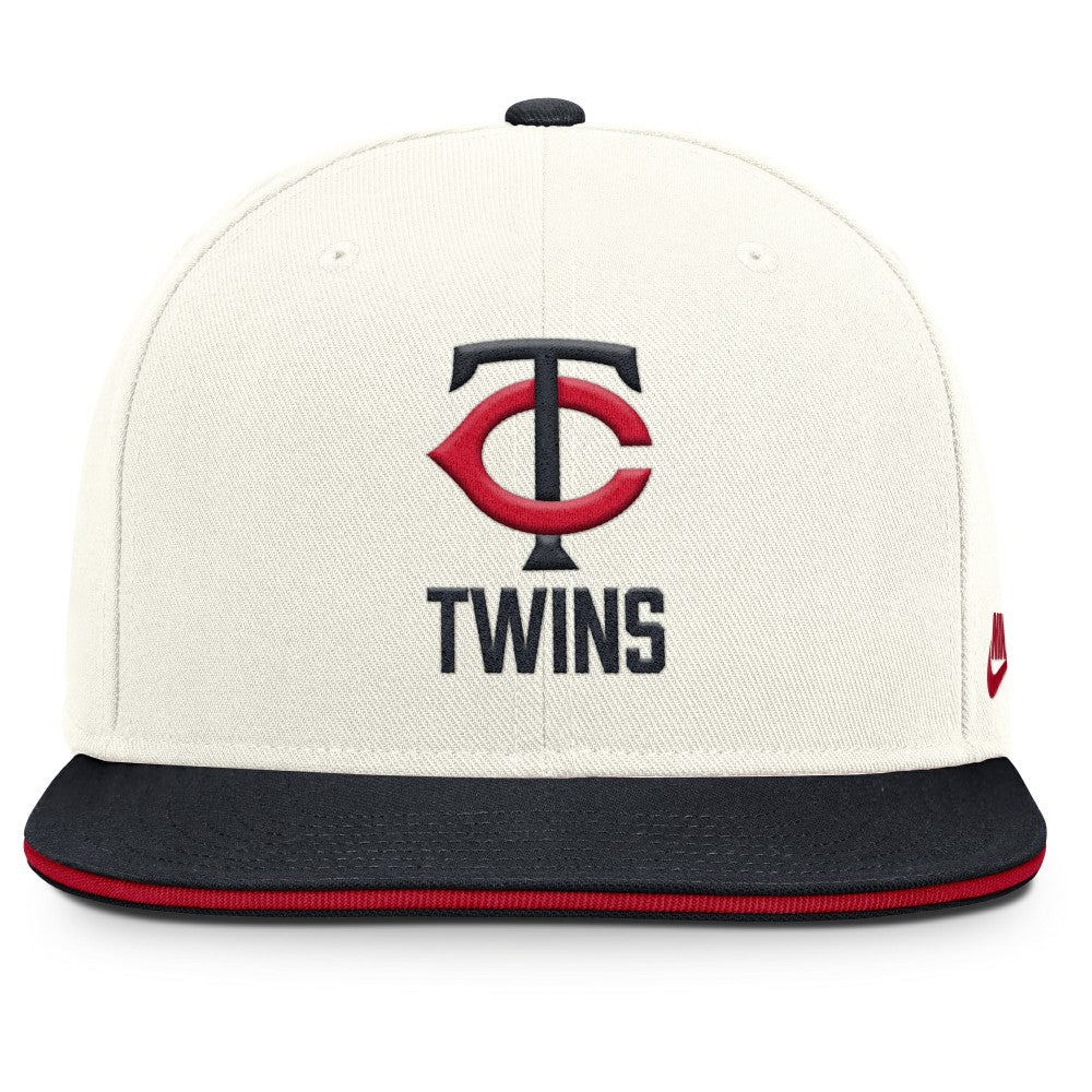 Minnesota Twins Cooperstown Pro Dri-FIT Snapback Hat - Cream/Navy | Nike