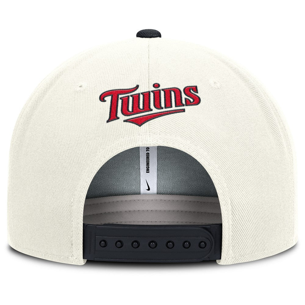 Minnesota Twins Cooperstown Pro Dri-FIT Snapback Hat - Cream/Navy | Nike