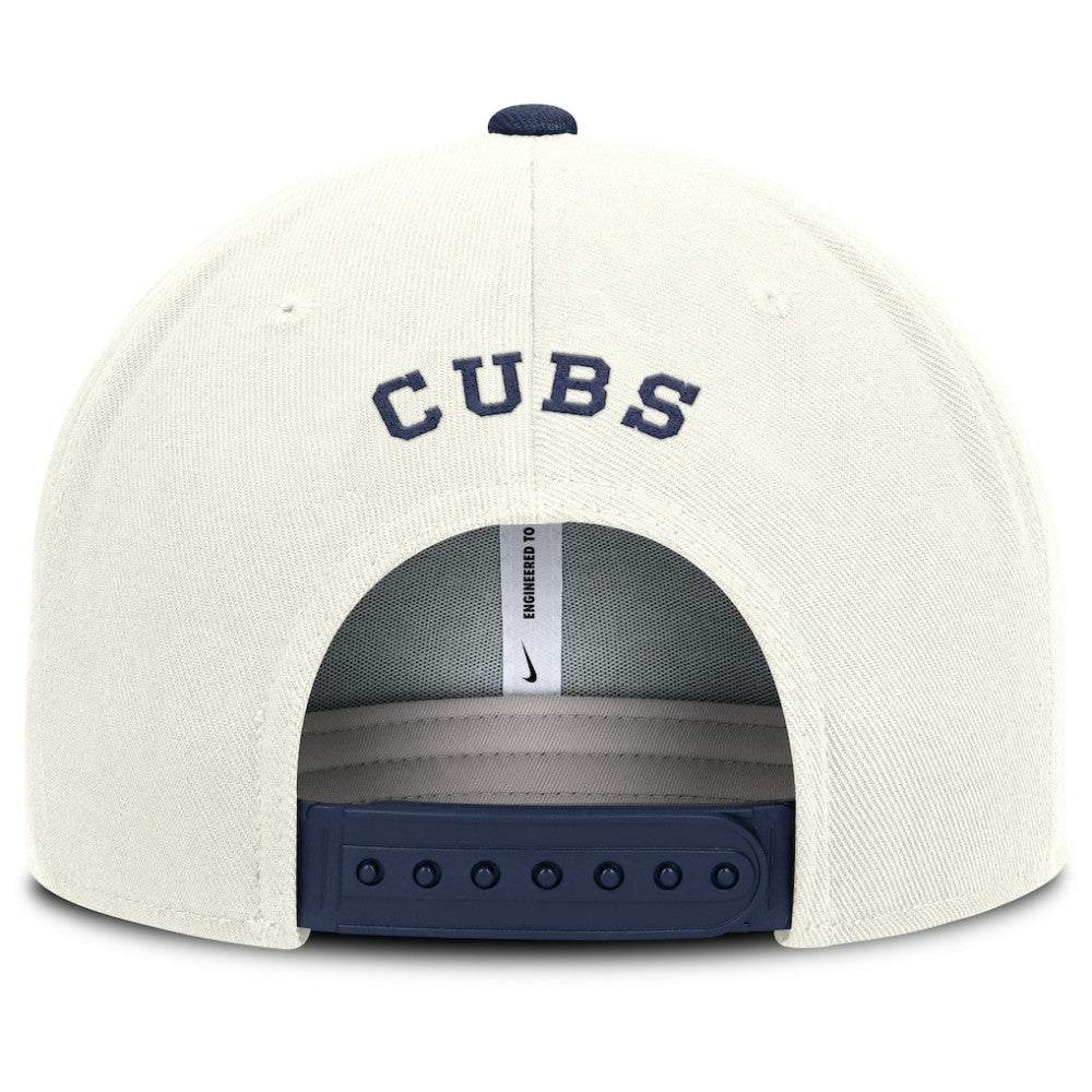 Chicago Cubs Cooperstown Pro Dri-FIT Snapback Hat - Cream/Navy | Nike