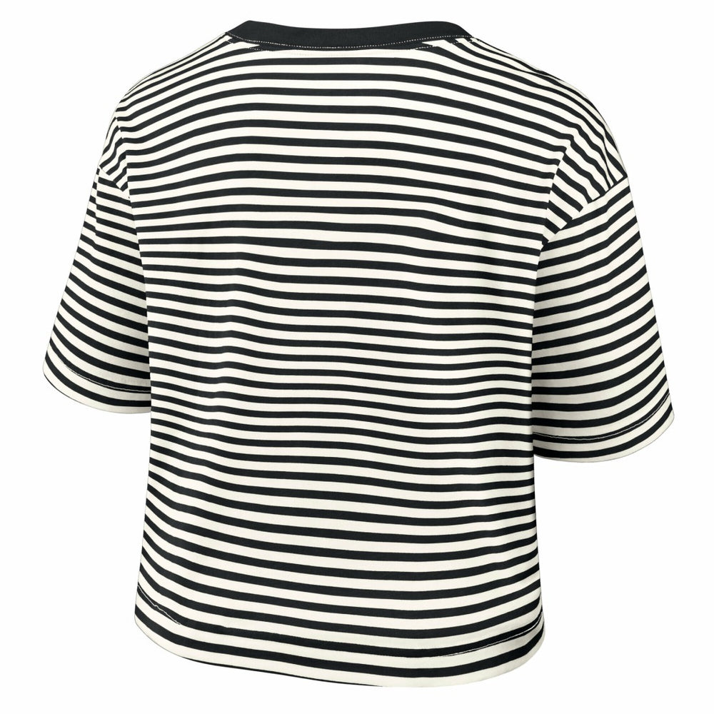 Detroit Lions Women's Striped Cropped T-Shirt - Black/Cream | Nike on sale