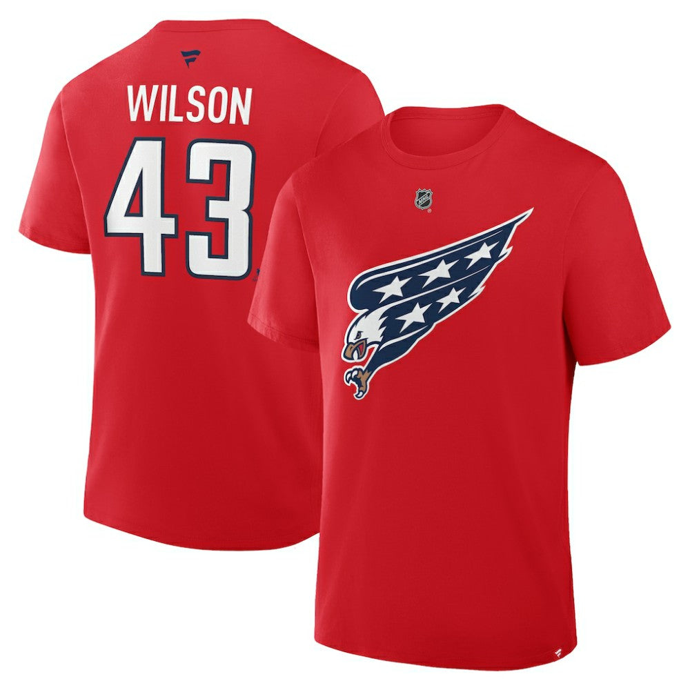 Tom Wilson Washington Capitals Fanatics Authentic Stack Name & Number T-Shirt Red