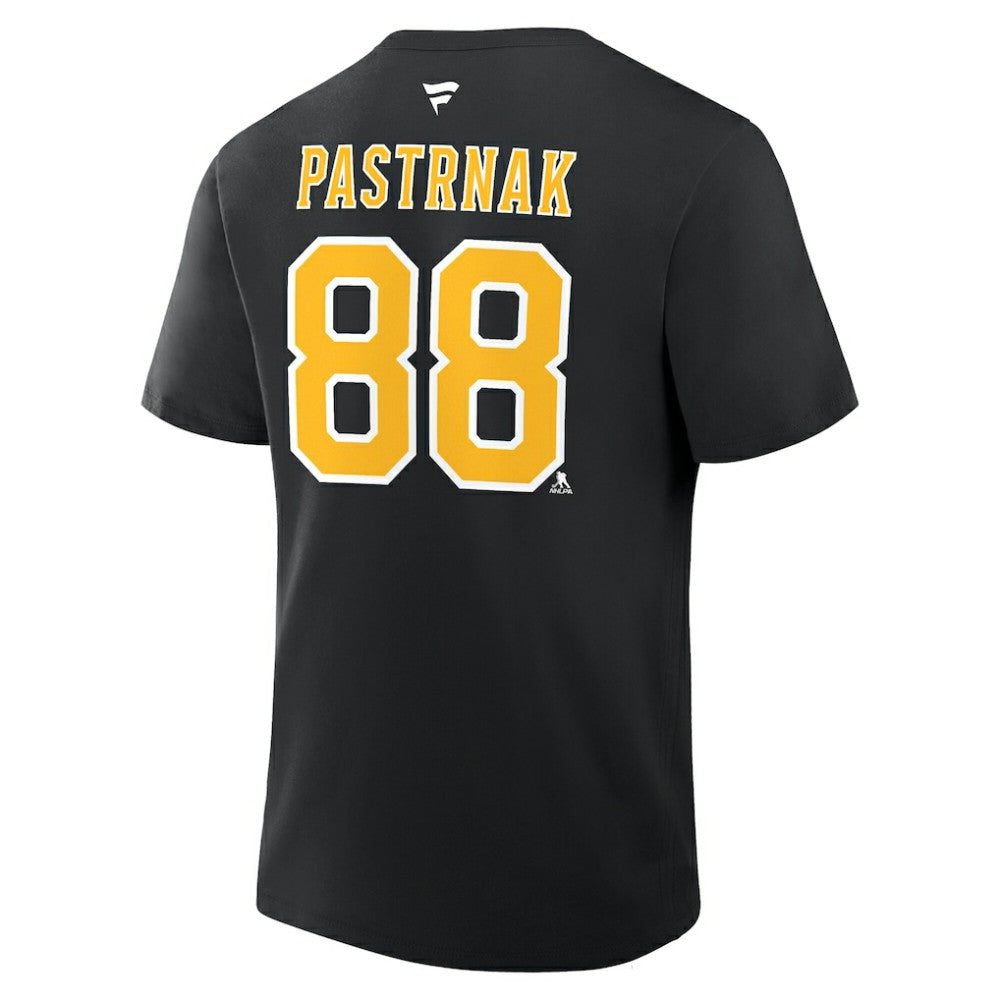 David Pastrnak Boston Bruins Fanatics Authentic Stack Name & Number T-Shirt Black