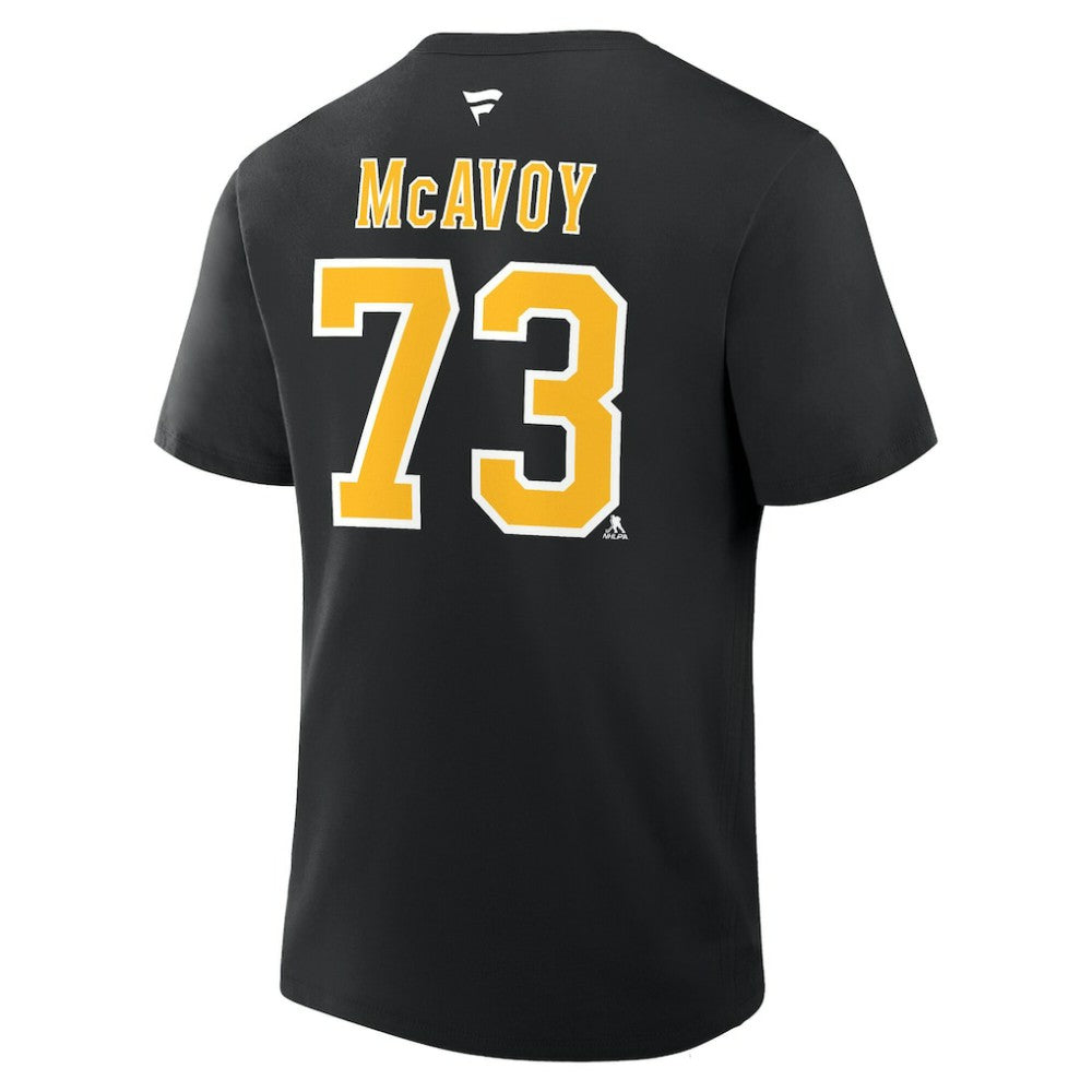 Charlie McAvoy Boston Bruins Fanatics Authentic Stack Name & Number T-Shirt Black