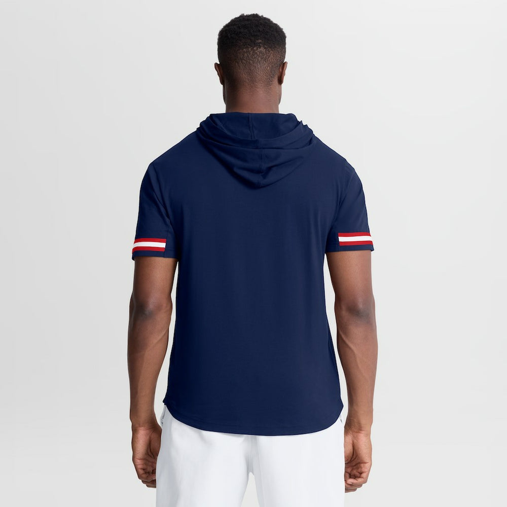 New England Patriots Optimal Play Short Sleeve Hooded T-Shirt - Navy discount
