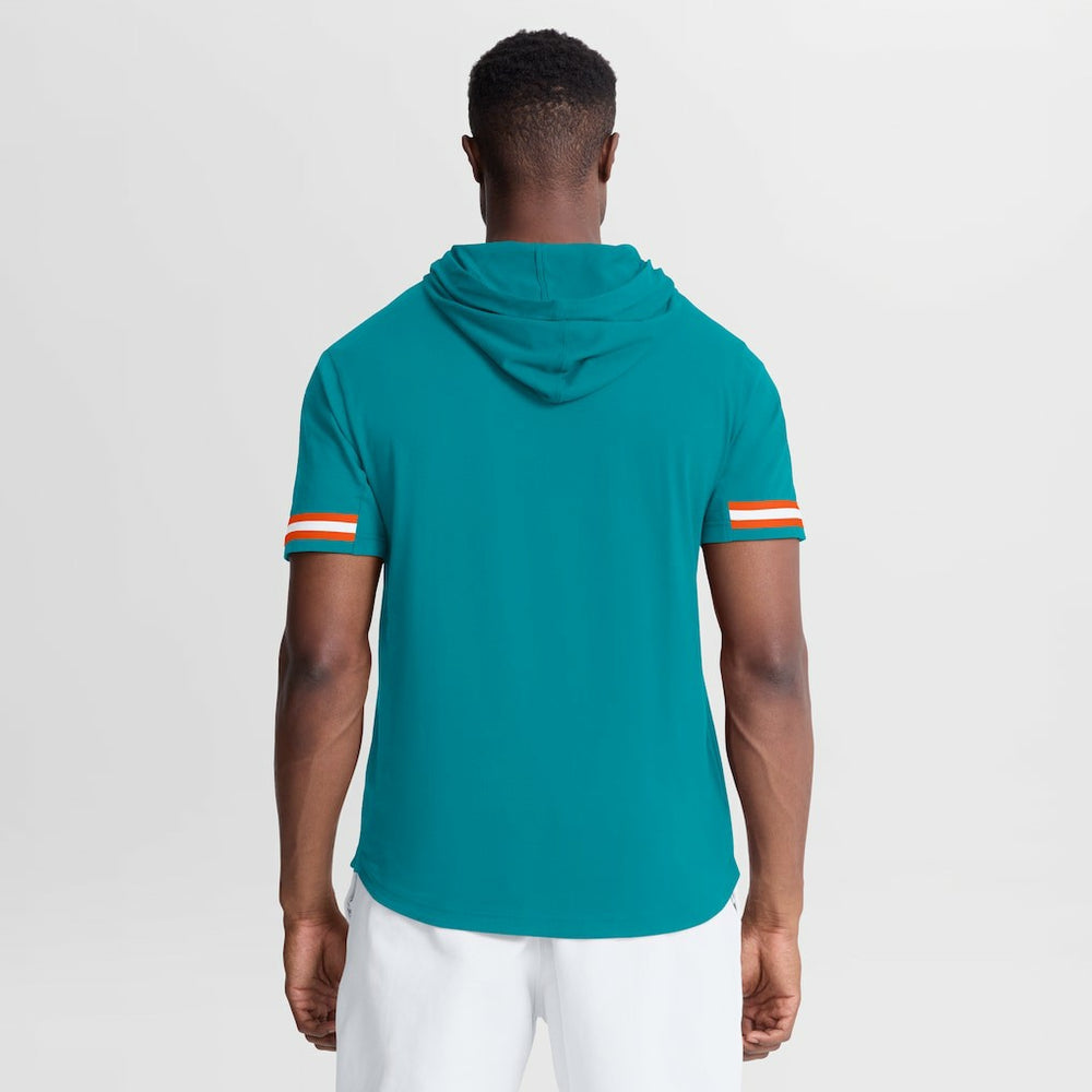 Miami Dolphins Optimal Play Short Sleeve Hooded T-Shirt - Aqua cheap