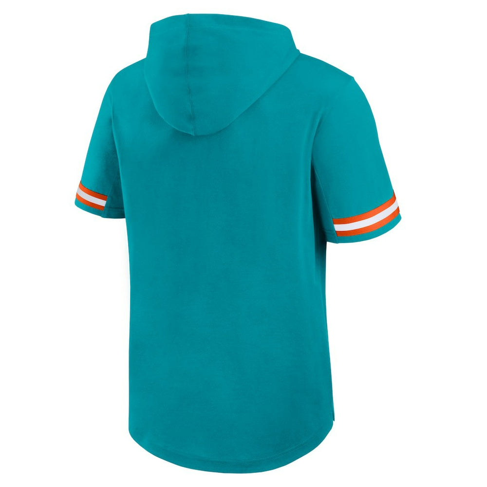 Miami Dolphins Optimal Play Short Sleeve Hooded T-Shirt - Aqua cheap