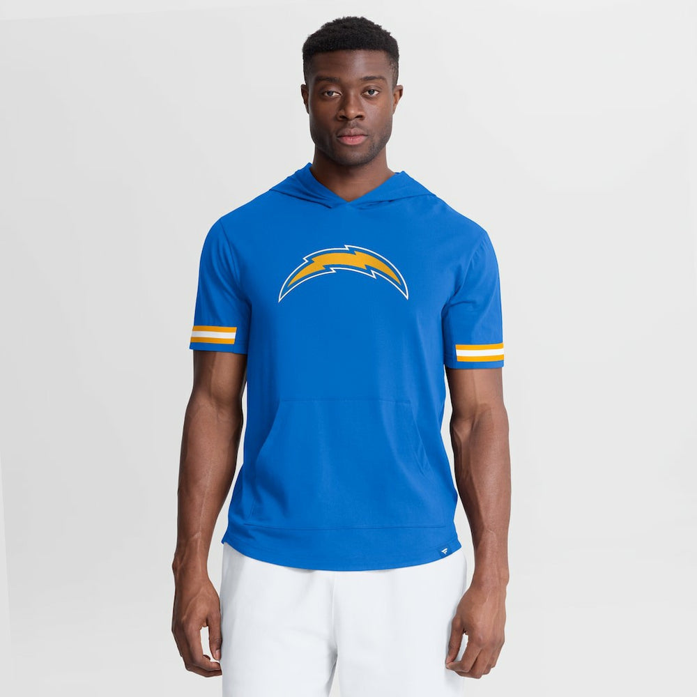 Los Angeles Chargers Optimal Play Short Sleeve Hooded T-Shirt - Powder Blue on sale