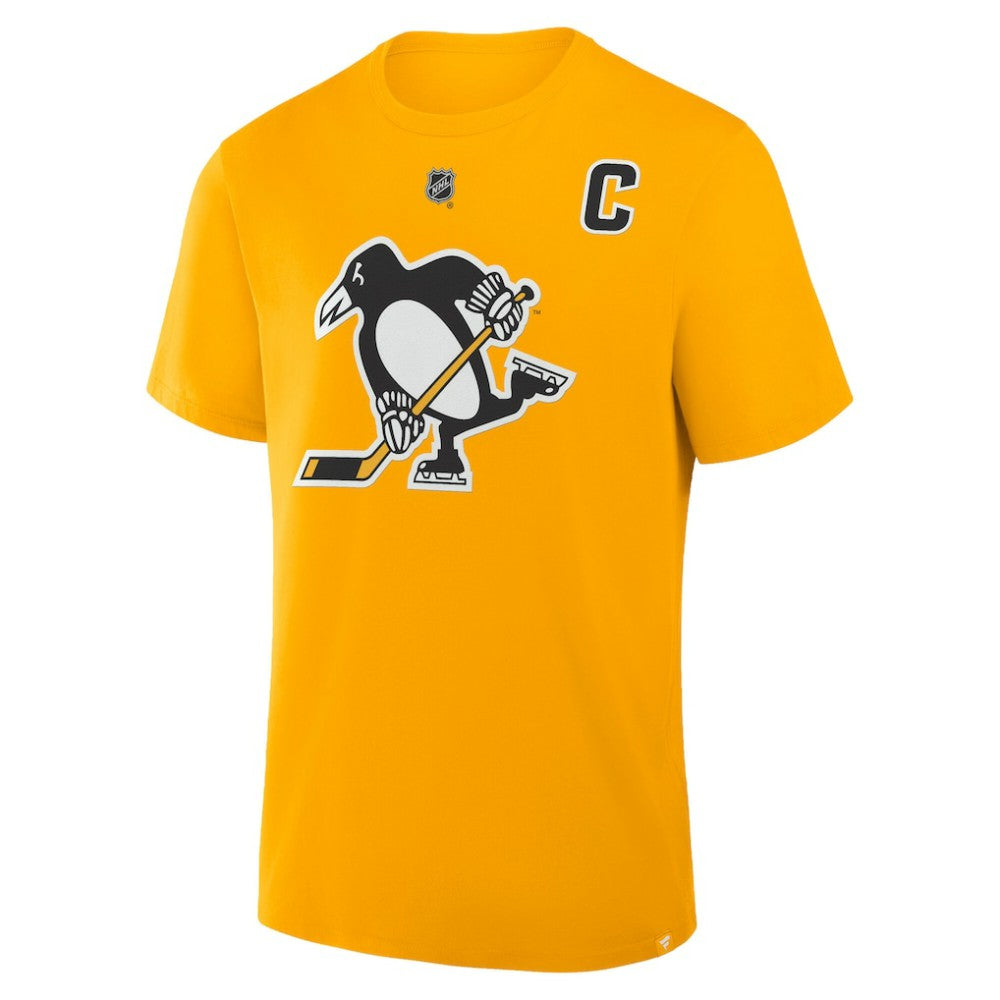 Sidney Crosby Pittsburgh Penguins Fanatics Authentic Stack Name & Number T-Shirt Gold