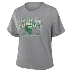 Philadelphia Eagles Women's Overplayed Tribute Tri-Blend Boxy T-Shirt - Heather Gray for sale
