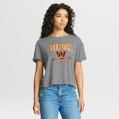 Washington Commanders Women's Overplayed Tribute Tri-Blend Boxy T-Shirt - Heather Gray sale