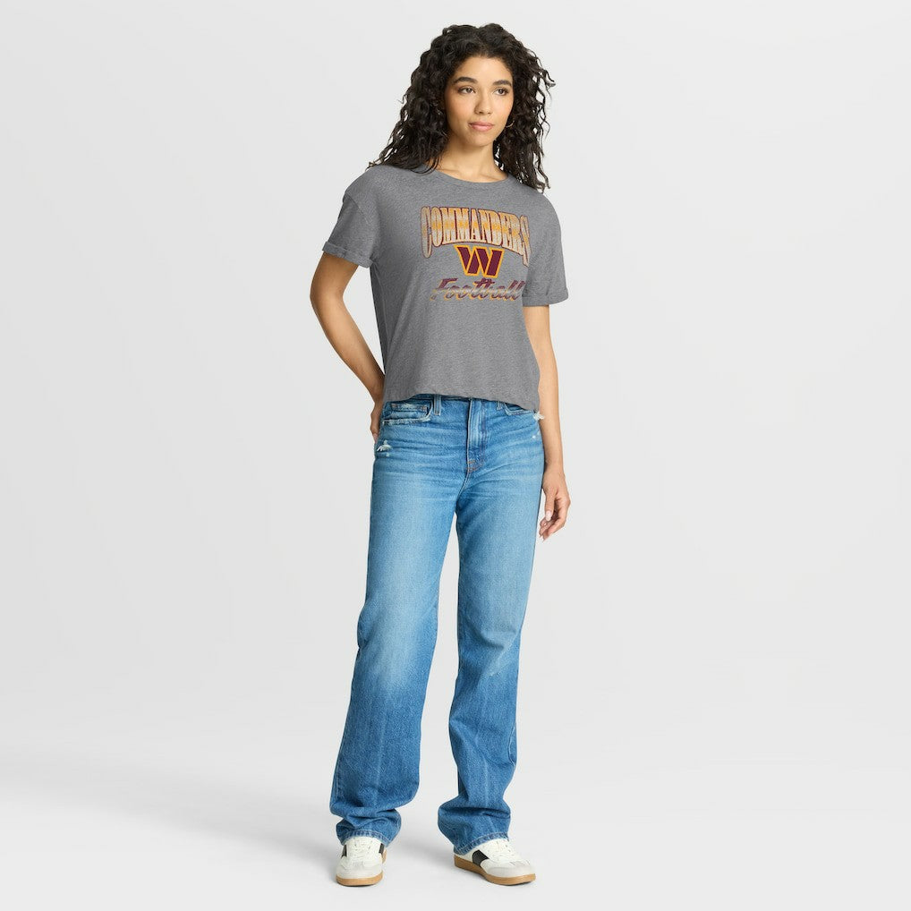 Washington Commanders Women's Overplayed Tribute Tri-Blend Boxy T-Shirt - Heather Gray sale
