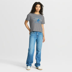 Detroit Lions Women's Overplayed Tribute Tri-Blend Boxy T-Shirt - Heather Gray cheap